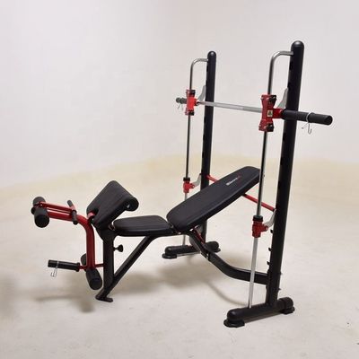 Apparecchiature da palestra per uomini rosso Squat Rack Peso sollevamento banco di allenamento