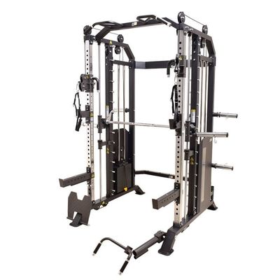 Fitness rack in grigio argento per allenamento tutto in uno