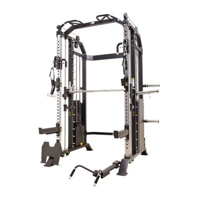 Fitness rack in grigio argento per allenamento tutto in uno