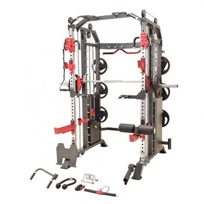 2024 Matt nero uomo 3 in 1 Fitness Power Rack Multifunzionale Allenatore Smith Machine