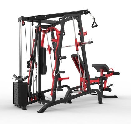 Attrezzature per palestra Macchina Smith multifunzione grigio/nero con stack di pesi per la casa