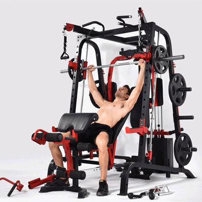 Attrezzature per palestra Macchina Smith multifunzione grigio/nero con stack di pesi per la casa