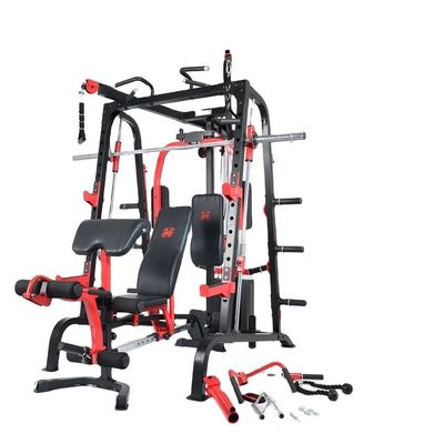 Unisex Training Gym Squat Rack con barre parallele in nero e rosso