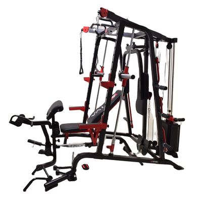 Unisex Training Gym Squat Rack con barre parallele in nero e rosso