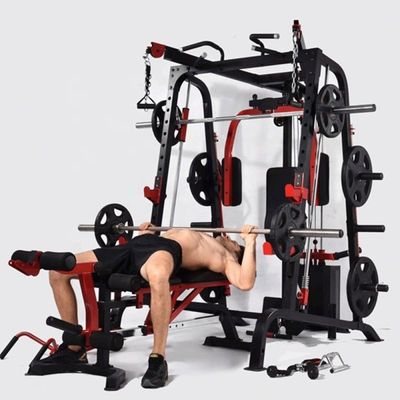 Unisex Training Gym Squat Rack con barre parallele in nero e rosso