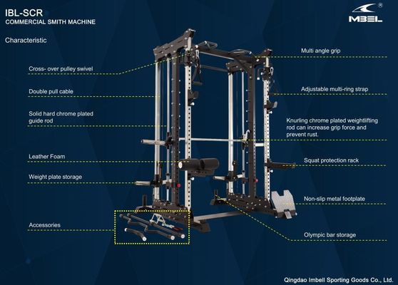 Bodybuilding Multifunzionale Pull Up Bar Smith Machine Squat Rack con Pulley per Cavi