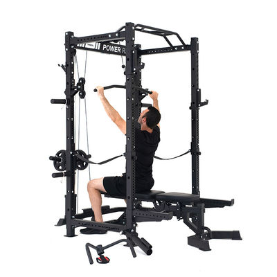 Barbell pieghevole Squat Power Rack Cage con Lat Pull Down e 360 Landmine per la palestra a casa