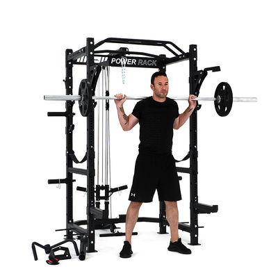 Barbell pieghevole Squat Power Rack Cage con Lat Pull Down e 360 Landmine per la palestra a casa